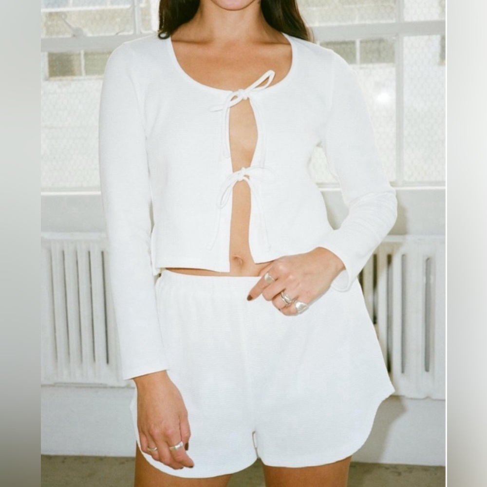 Lisa Says Gah! Mia thermal set - white size small